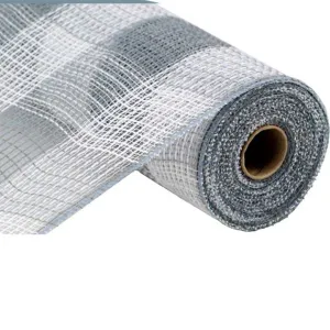 10.5" Grey White Faux Jute Large Check Mesh RY8315J8