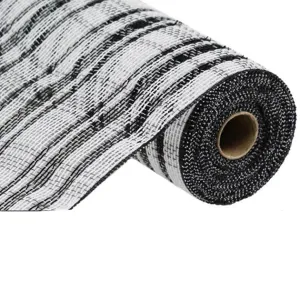 10.5" White Black Cotton Foil Check Mesh RY841562