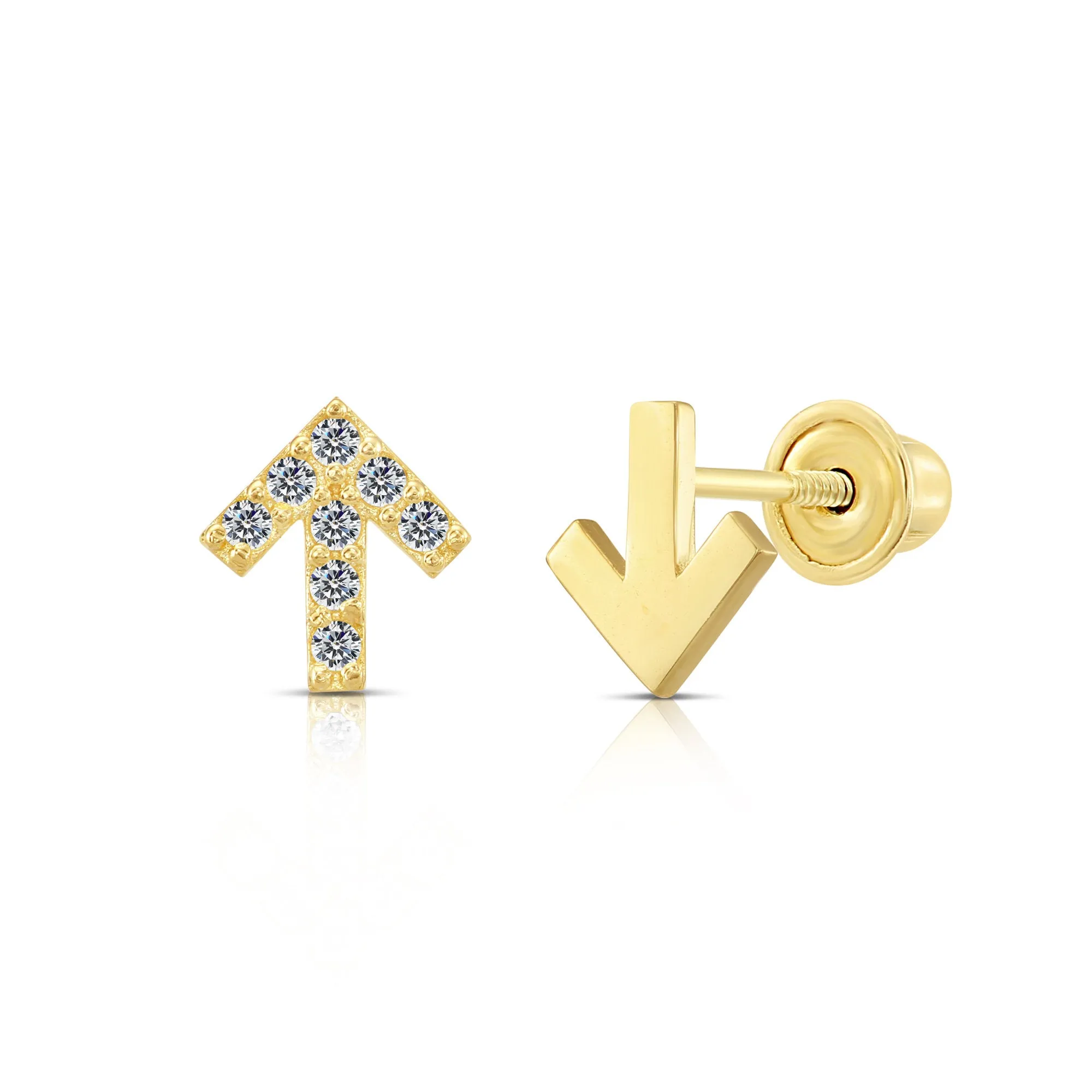 10k Yellow Gold Arrow Stud Earrings