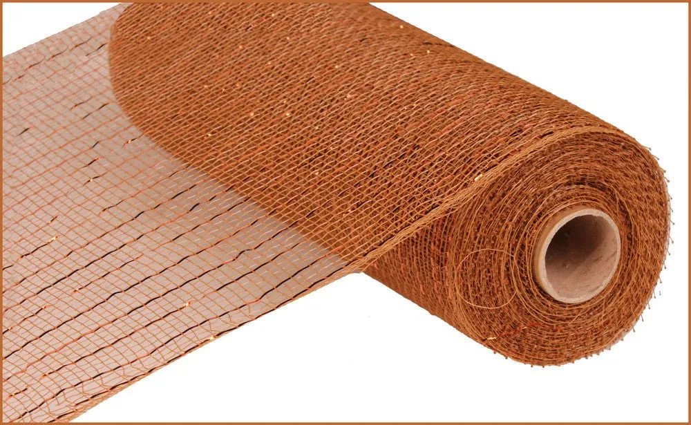 10" Deco Poly Mesh: Metallic Brown/Copper Foil