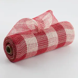 10" Fabric Mesh: Red & Cream Plaid