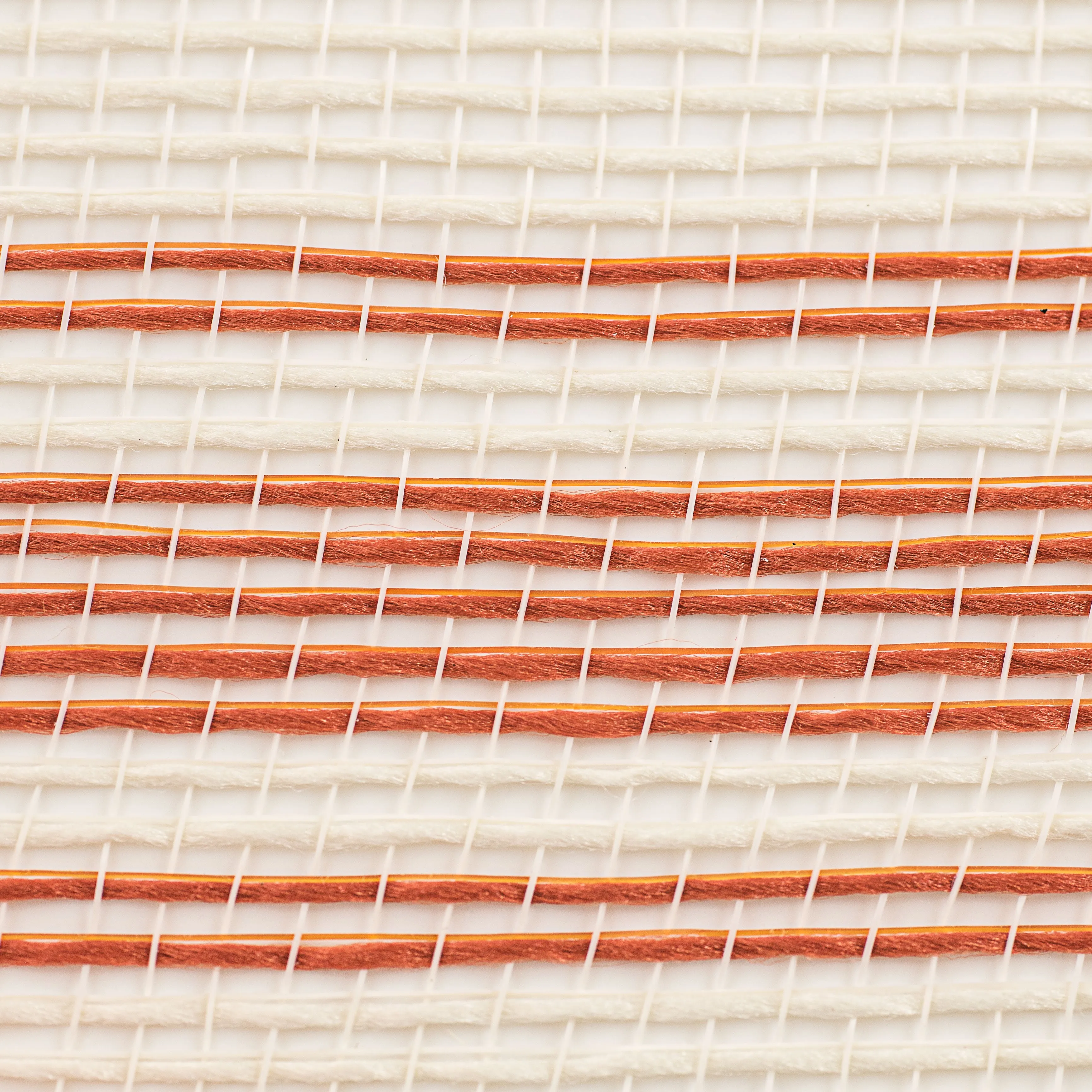 10" Fabric Ticking Stripe Mesh: Cream & Dark Orange