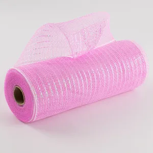 10" Iridescent Foil Mesh: Pastel Pink & White