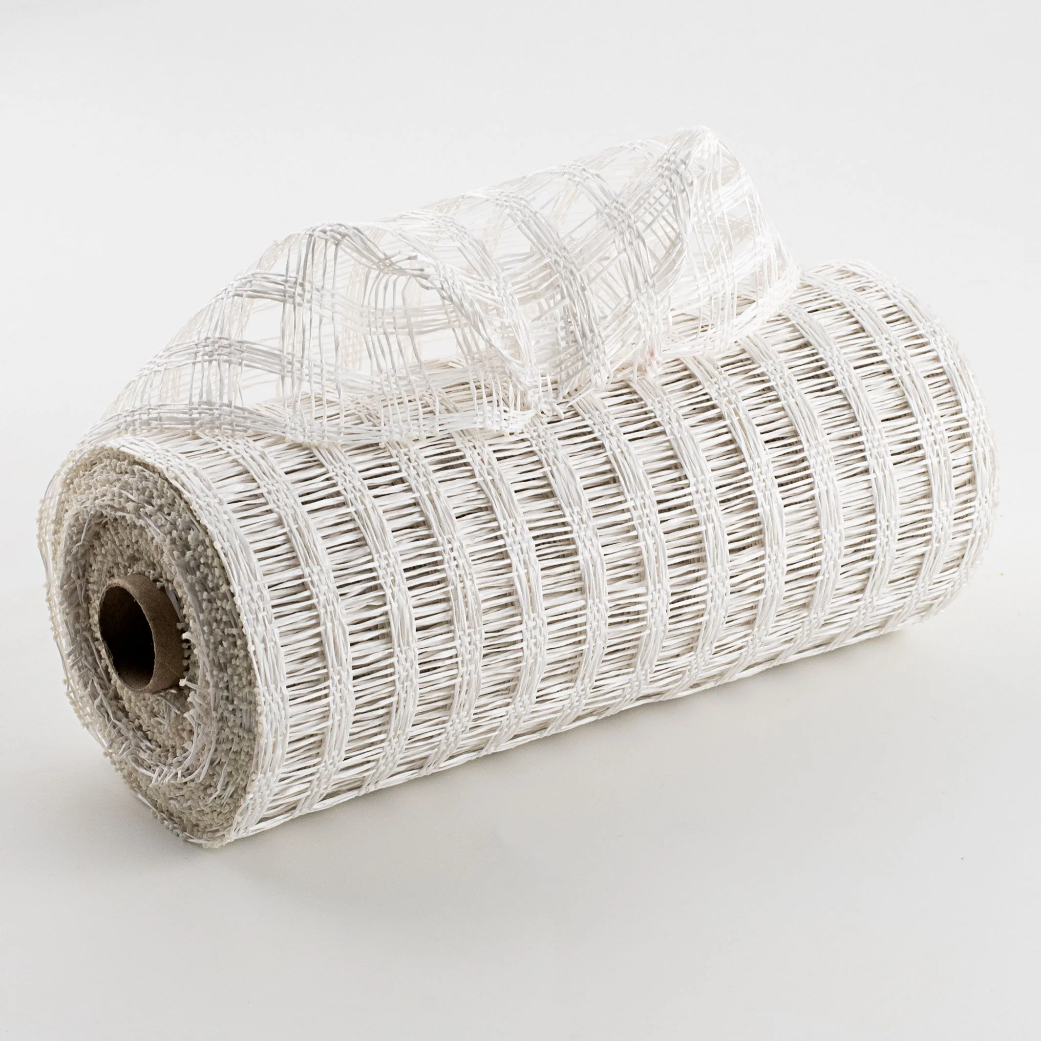 10" Poly Burlap Check Mesh: White