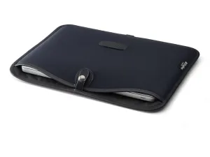 13 inch Laptop Slip - Black Canvas / Black Leather