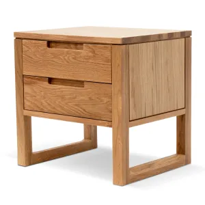 2 Drawer Wooden Bedside Table - Natural Oak