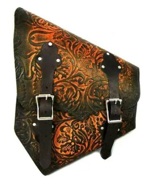 2000-2024 Harley Softail Saddle Bag Chopper Antique Brown Oak Leaf Leather MRC