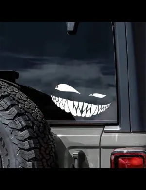 20x11cm Grin Bad Smile Car 3D Sticker. DIY Deforation Auto door Window ,Motorcycles,Laptop,Walls ( imported).