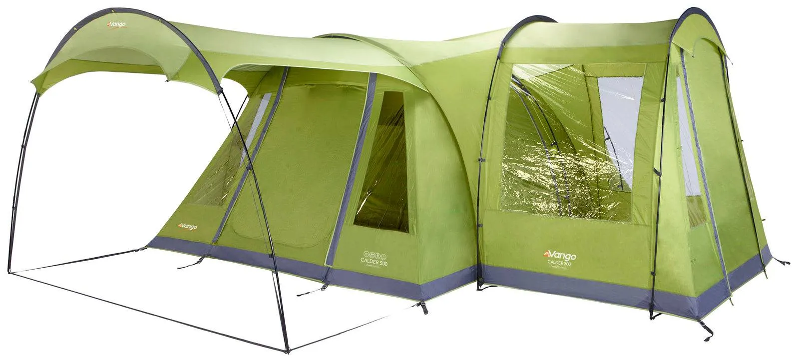 6 Person Camping & Touring Tent - Calder 600 with Exceed Side Awning Tall by Vango