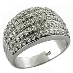 925 Sterling Silver Ring with AAA Grade CZ in Clear for Women Style LOAS1048