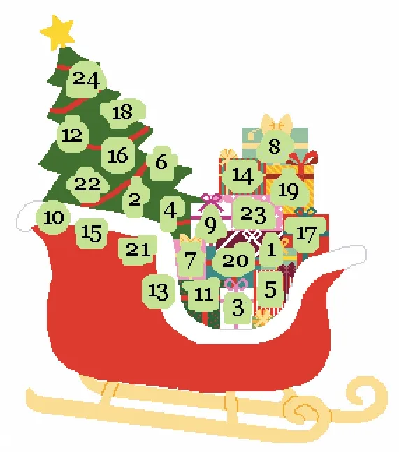 Advent Sleigh Calendar with Icons