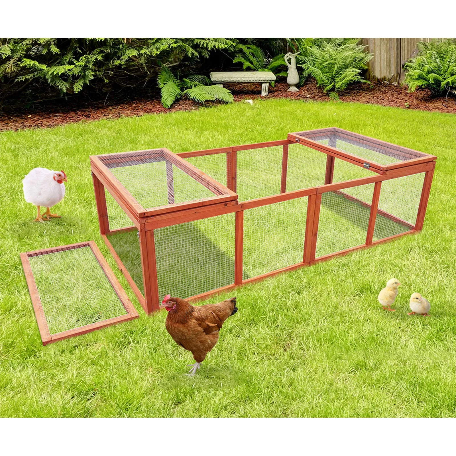 Alopet Chicken Coop Rabbit Hutch Extra Large Wooden Chicken House Run Hen Cage