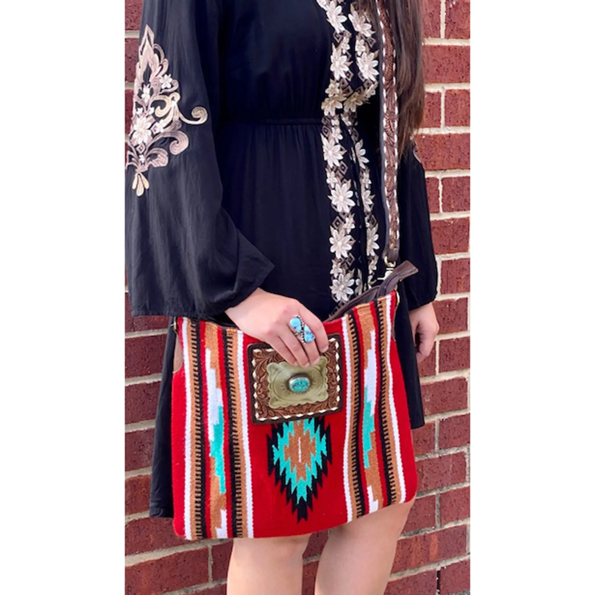 American Darling Conceal Carry Red Aztec Crossbody