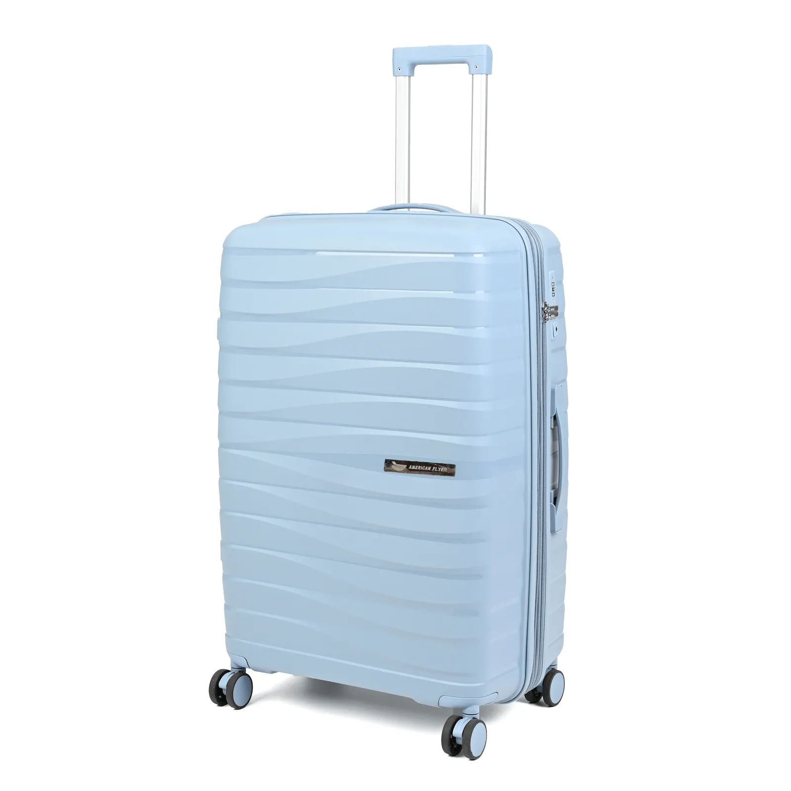 American Flyer Luggage Bag 24 Inch Check-in Luggage Trolly - Light Blue