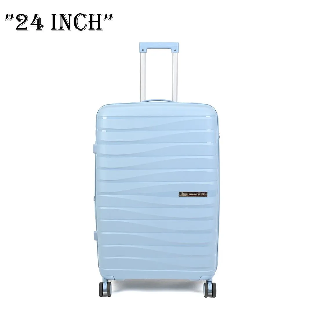 American Flyer Luggage Bag 24 Inch Check-in Luggage Trolly - Light Blue