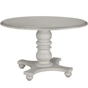 Ansen Round Dining Table, Dover White