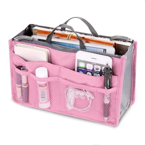 Bag Organiser Insert with 13 Pockets and Zippers