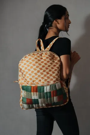 Beige Godhadi Patchwork Silk Bag