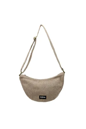 Beige Wool Crossbody Waist Bag