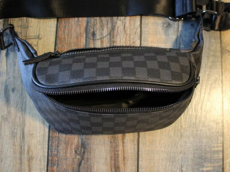 Black Check Waist Bag