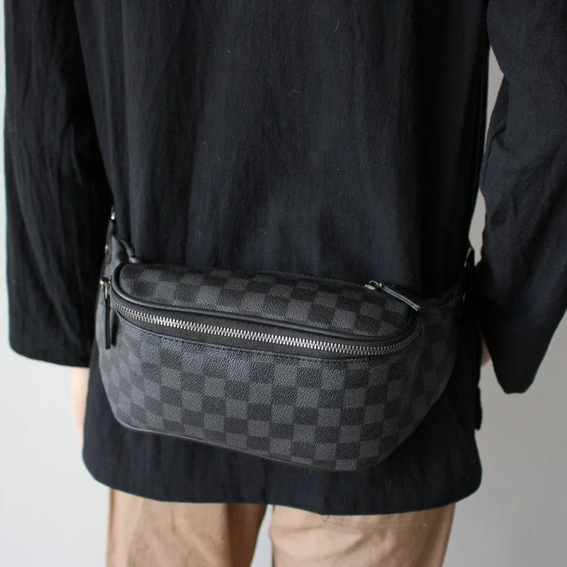 Black Check Waist Bag