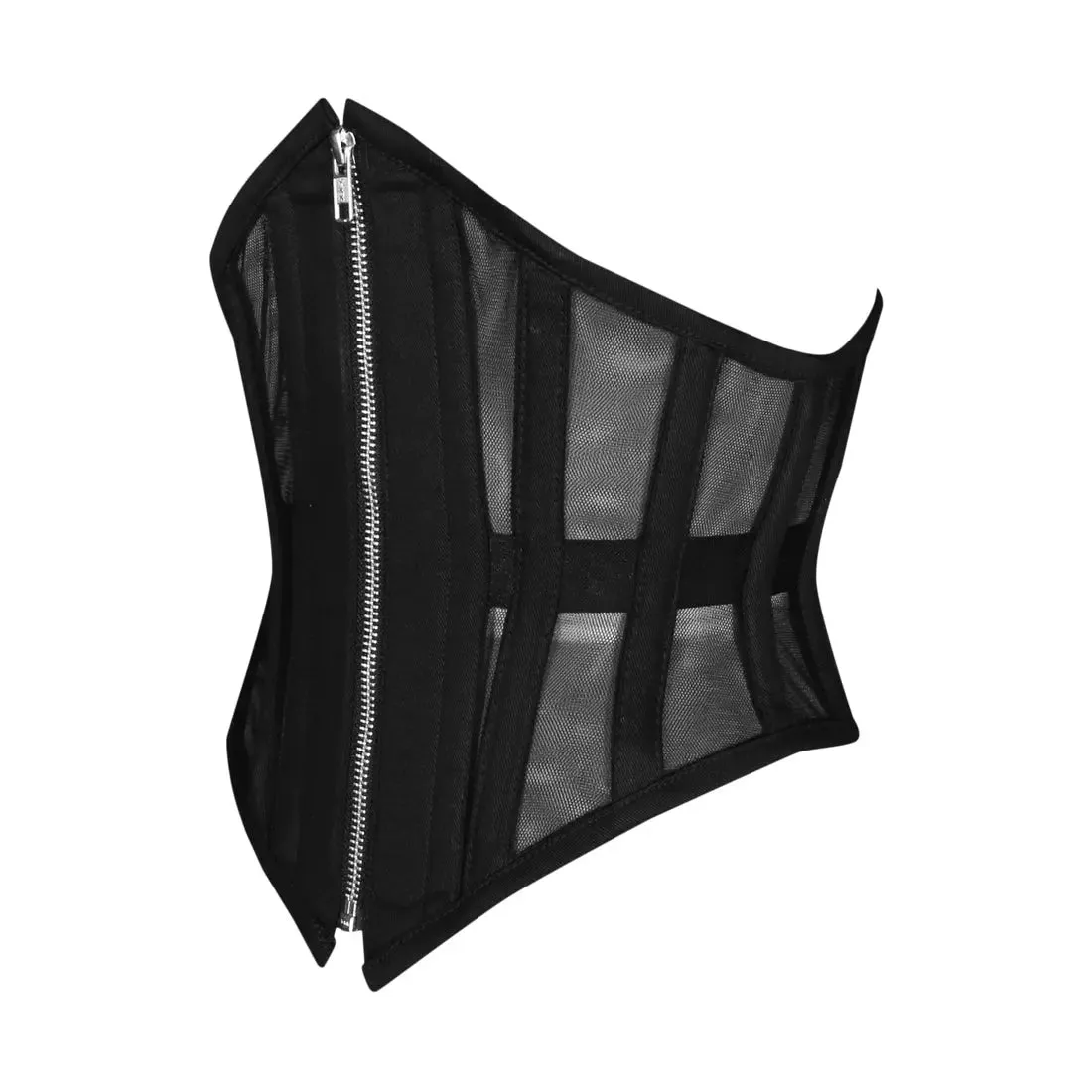 Black net sexy under bust corset