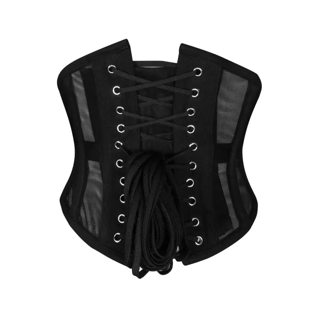 Black net sexy under bust corset