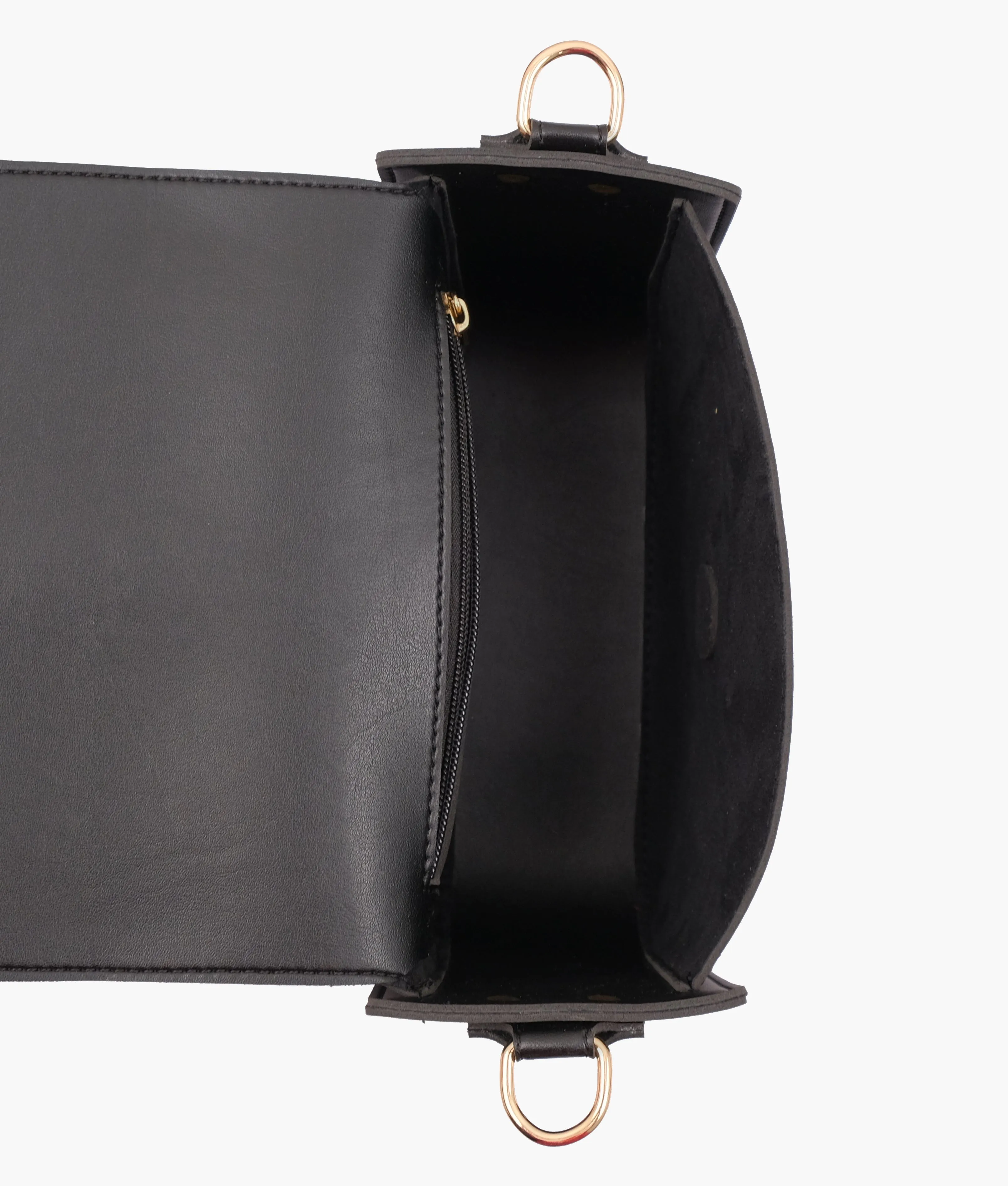 Black saddle buckle bag