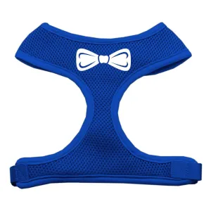 Bow Tie Screen Print Soft Mesh Harness Blue Medium