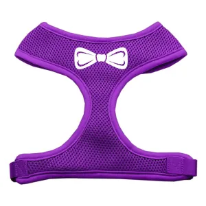 Bow Tie Screen Print Soft Mesh Harness Purple Large