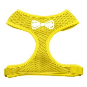 Bow Tie Screen Print Soft Mesh Harness Yellow Medium