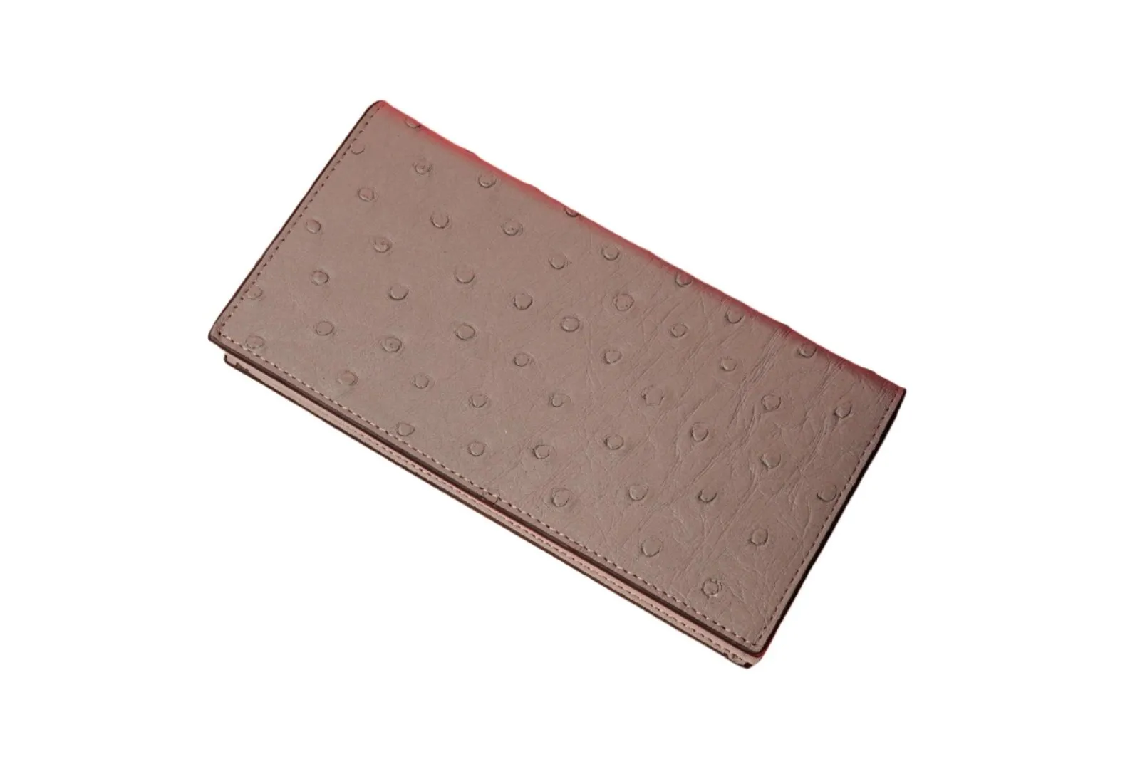 Brown Handmade Ostrich Leather Wallet