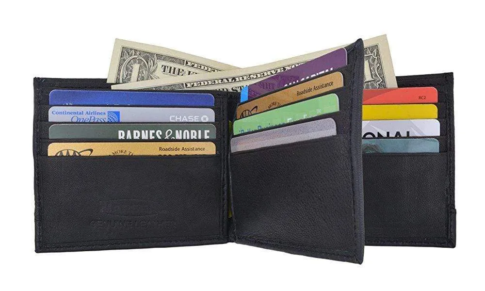 Camouflage RFID Blocking Soft Leather Men's Camo Multi-Card Compact Center Flip ID Card Holder Bifold Military Style Wallet