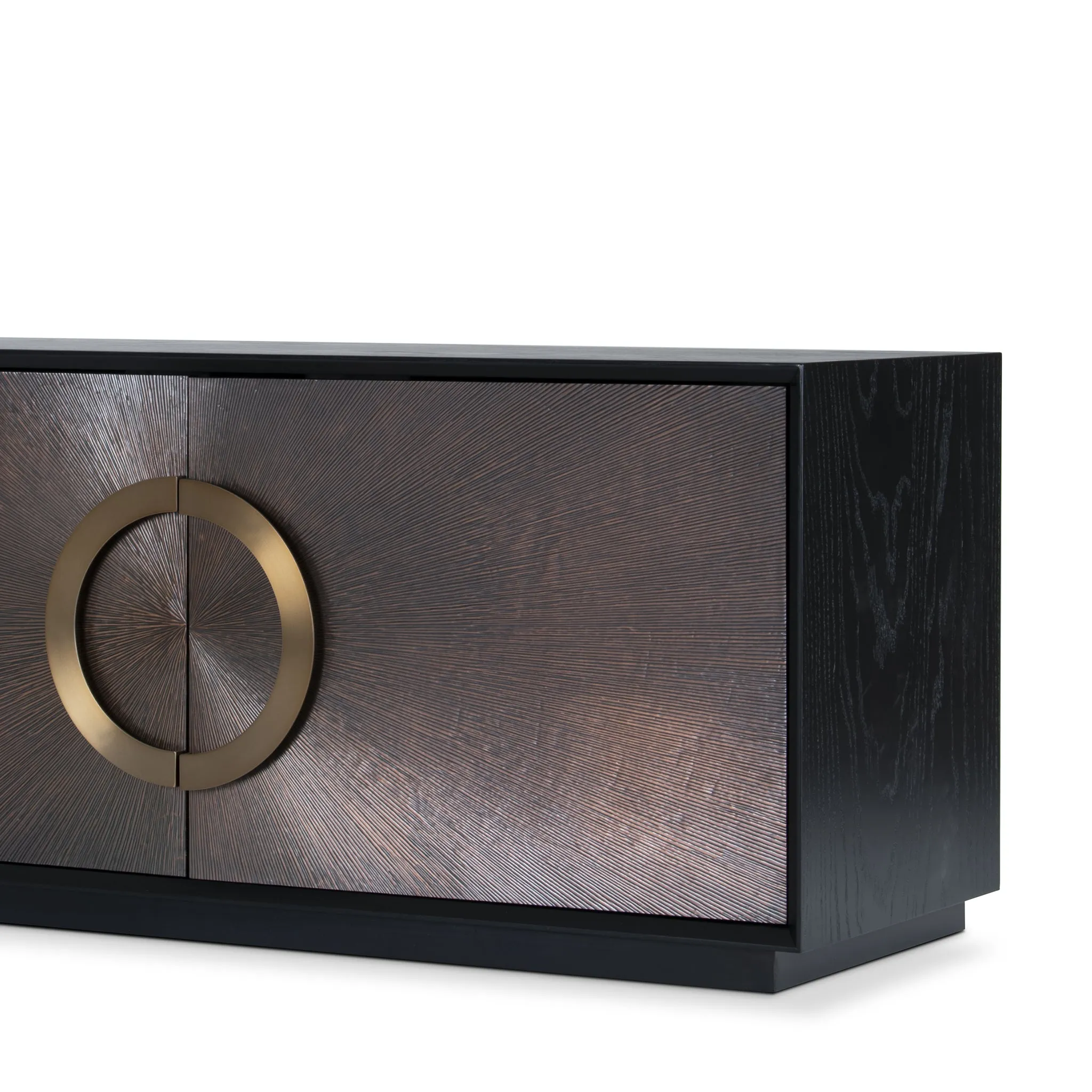 CASE OF THE TV UNIT WITH COPPER DOORS