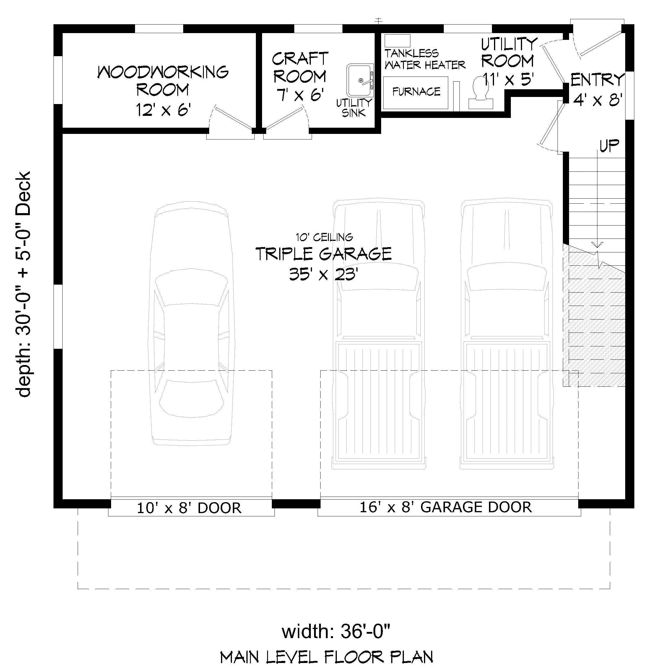 Charming Modern Retreat: Spacious 2-Bedroom House Plan