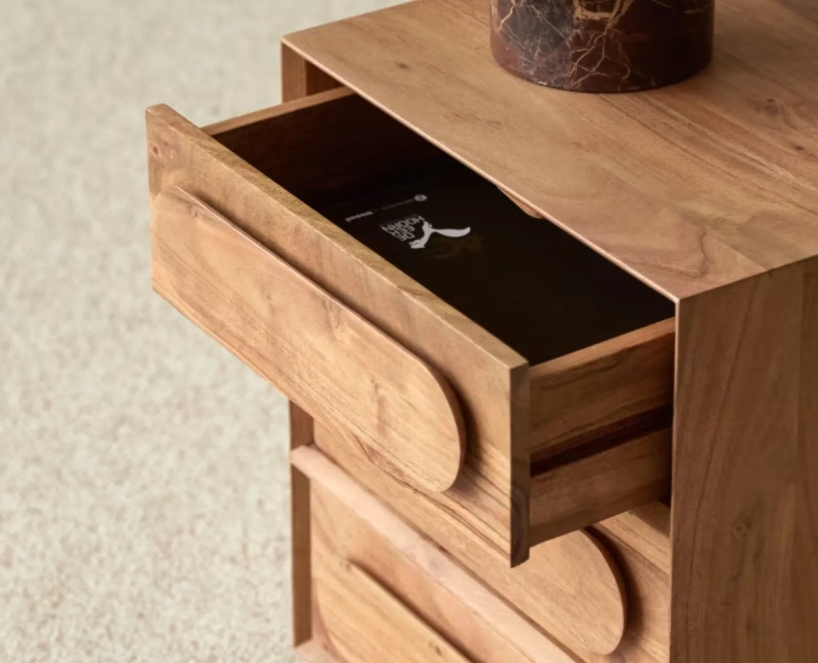 Chicago Solid Wood Three drawer Chester Bedside Table