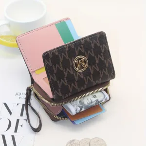 Classic Designer Letter Print Tri-fold Ladies Wallet, Casual Style, Women's Fashion Credit Card Holder