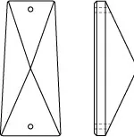 Coffin Drop Crystal 2 inches Clear Prism with Two Holes