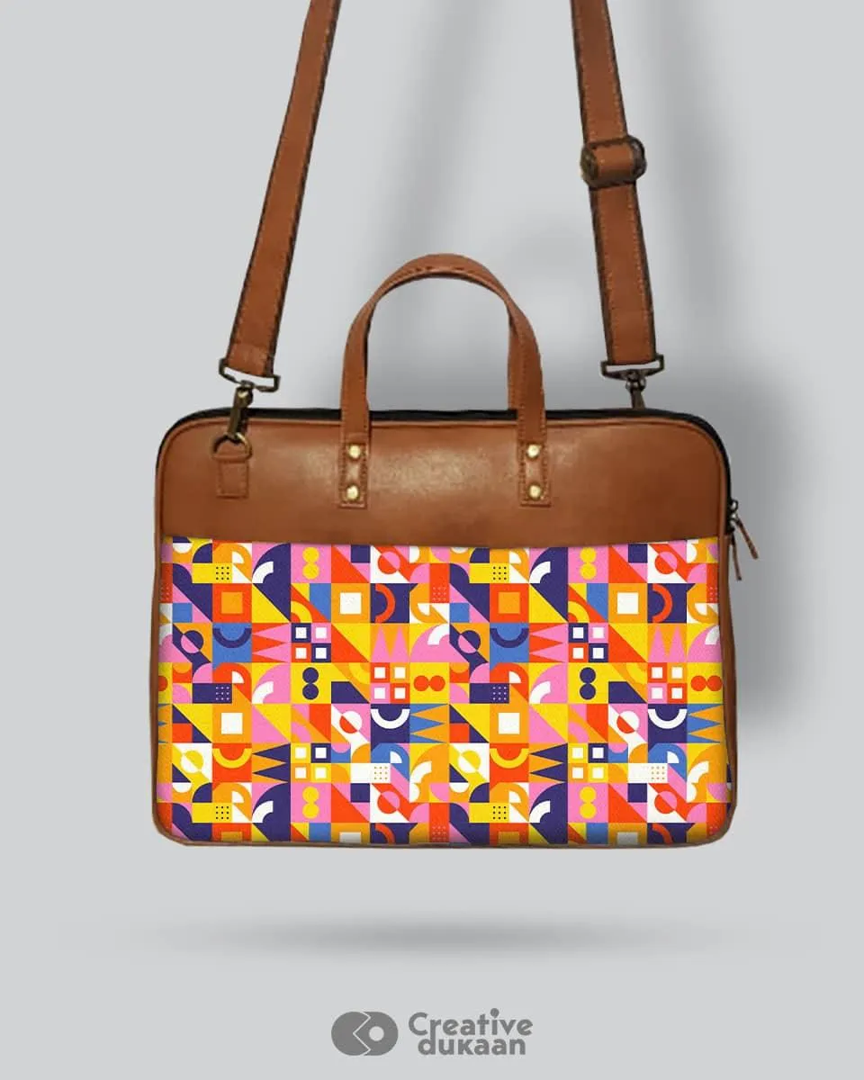 Colourful Geometry - The Vegan Leather Laptop Bag