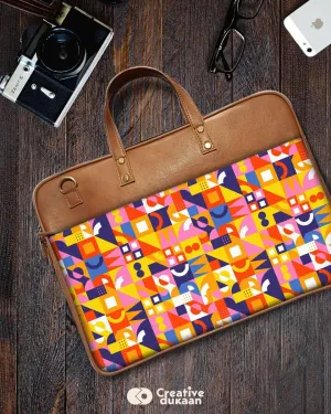 Colourful Geometry - The Vegan Leather Laptop Bag