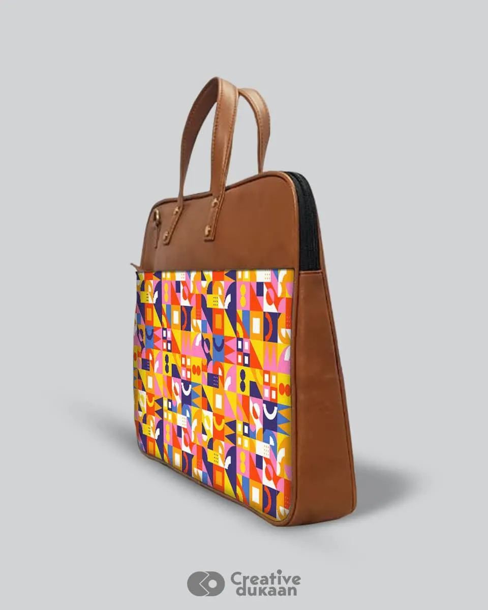 Colourful Geometry - The Vegan Leather Laptop Bag