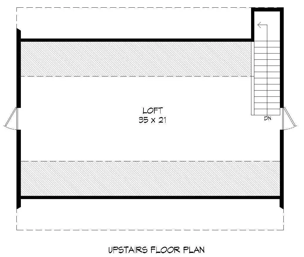 Compact 1-Bedroom Home Plan with Spacious Garage and Efficient Design