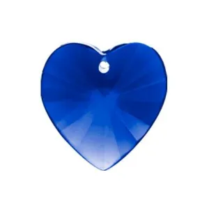 Crystal Heart Prism 14mm Blue Crystal with One Hole on Top