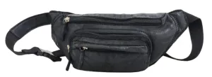 Dakar Vintage Leather Waist Bag | Black