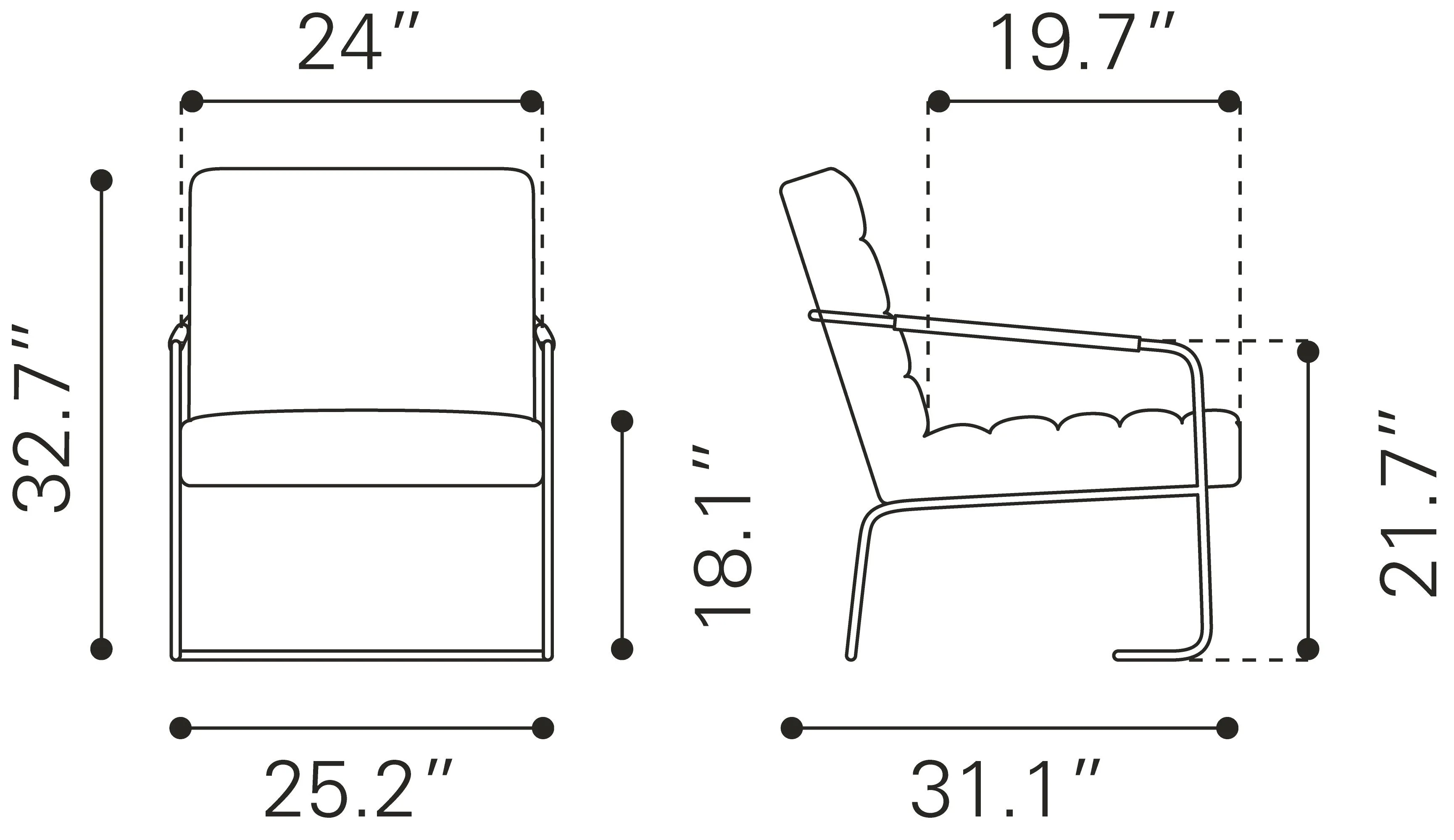 Dallas Accent Chair Vintage Brown