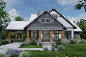 Elegant 3-Bedroom Home Plan with Bonus Room and Spacious Porches