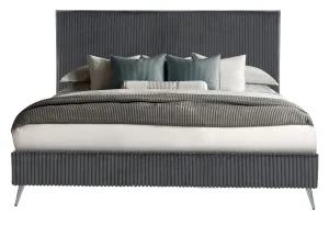 Enzo Dark Grey King Bed - Spacious Elegance