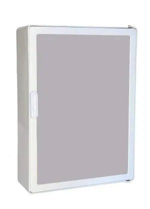 Epraiser ABS Unbreakable Z-H 114 Bathroom Mirror Mini Cabinet Full Mirror Style, Size : Small (14"X4"X10") (White)