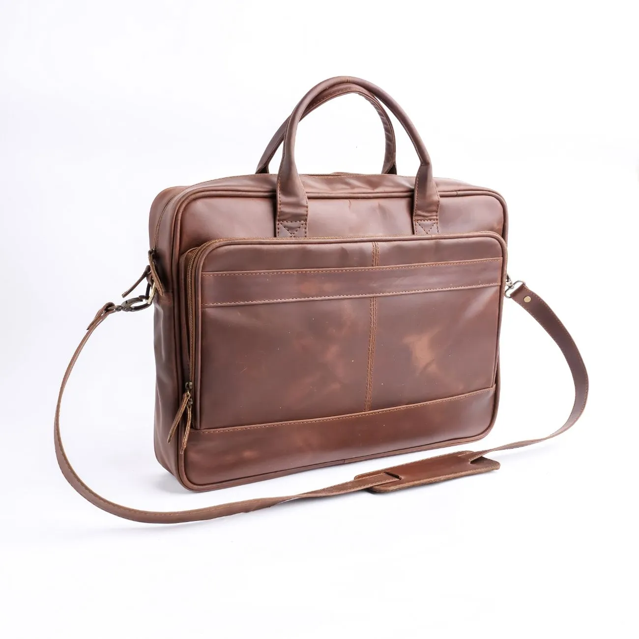 Everyday Companion Leather Laptop Bag-Tan