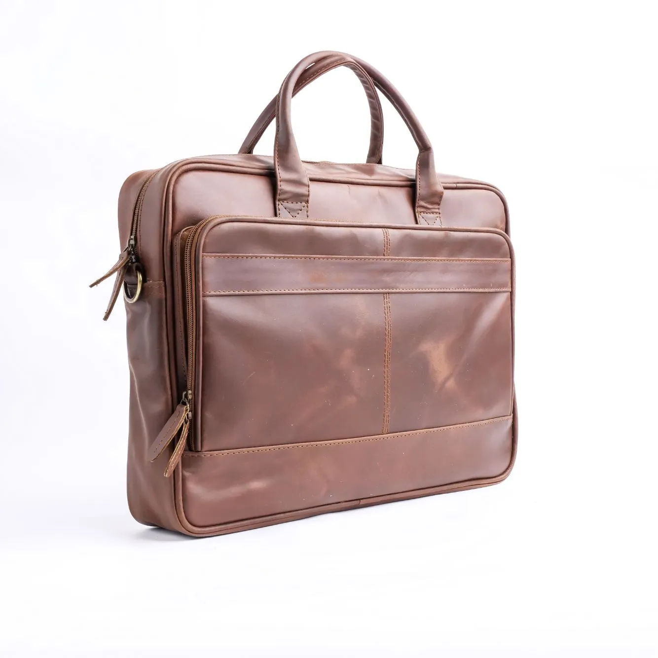 Everyday Companion Leather Laptop Bag-Tan